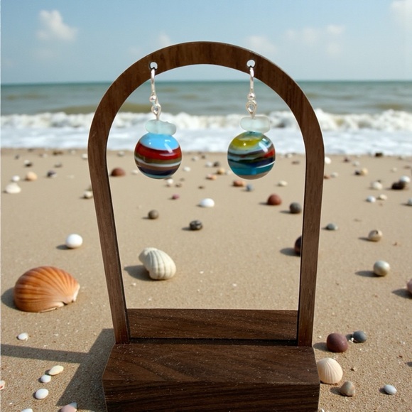 Tiny Bits of Treasure Jewelry - RECYCLED SURFBOARD Earrings - Eco-Friendly Ocean Jewelry** 🏄‍♀️ NWT